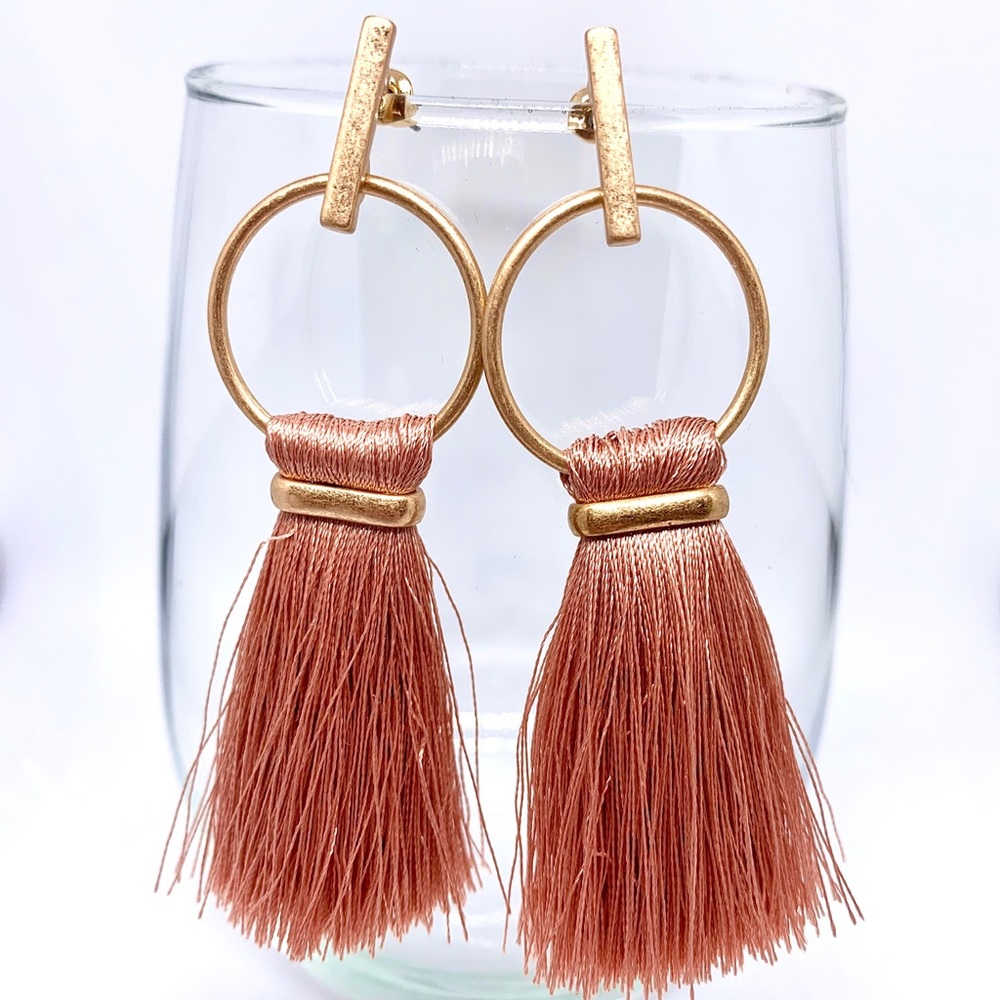 Pink Tassel Earrings